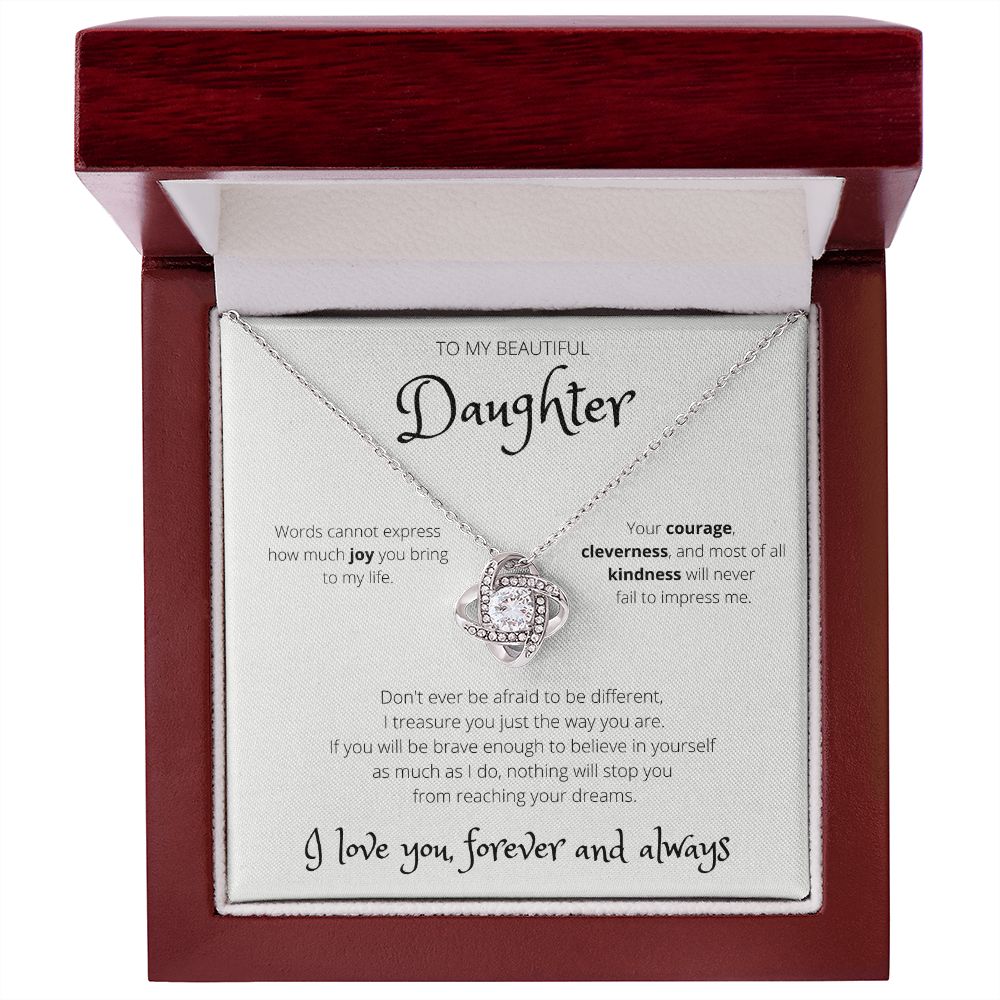 Brave Enough - For Daughter Love Knot Necklace Gift