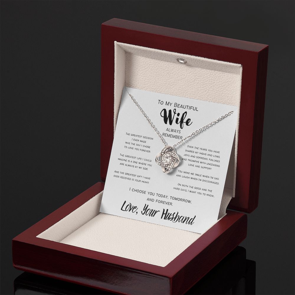 The Greatest Gift | To My Wife | Love Knot Necklace
