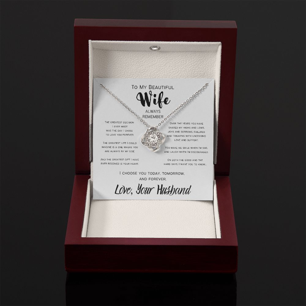 The Greatest Gift | To My Wife | Love Knot Necklace