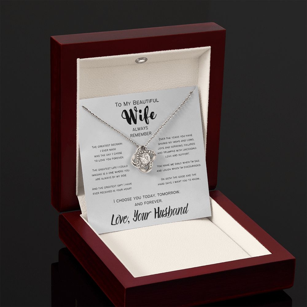 The Greatest Gift | To My Wife | Love Knot Necklace