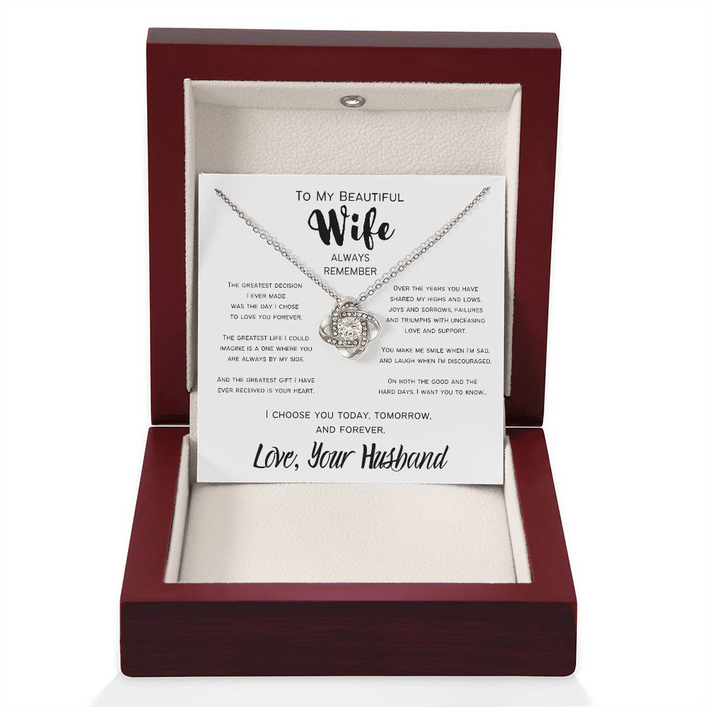 The Greatest Gift | To My Wife | Love Knot Necklace