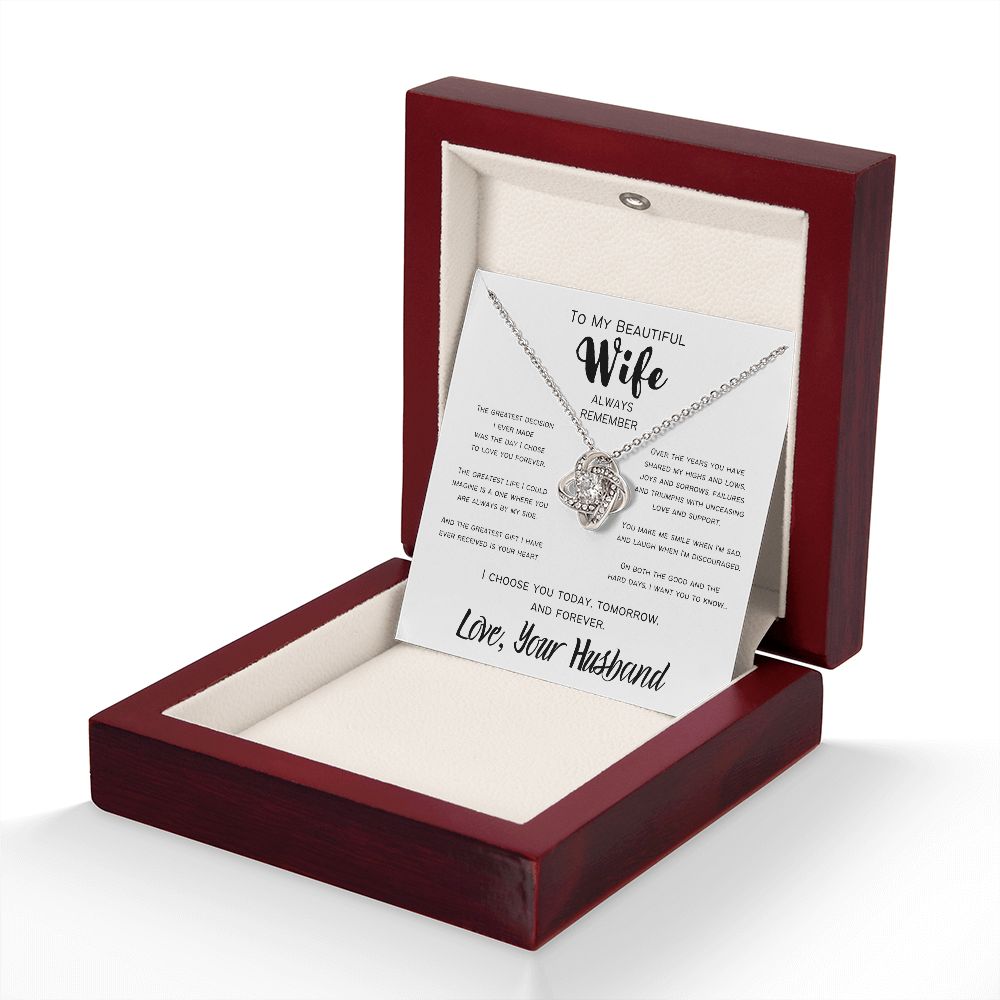 The Greatest Gift | To My Wife | Love Knot Necklace