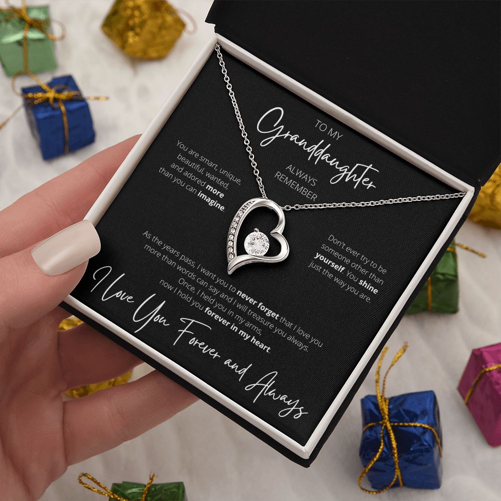 Forever In My Heart - Granddaughter Heart Necklace