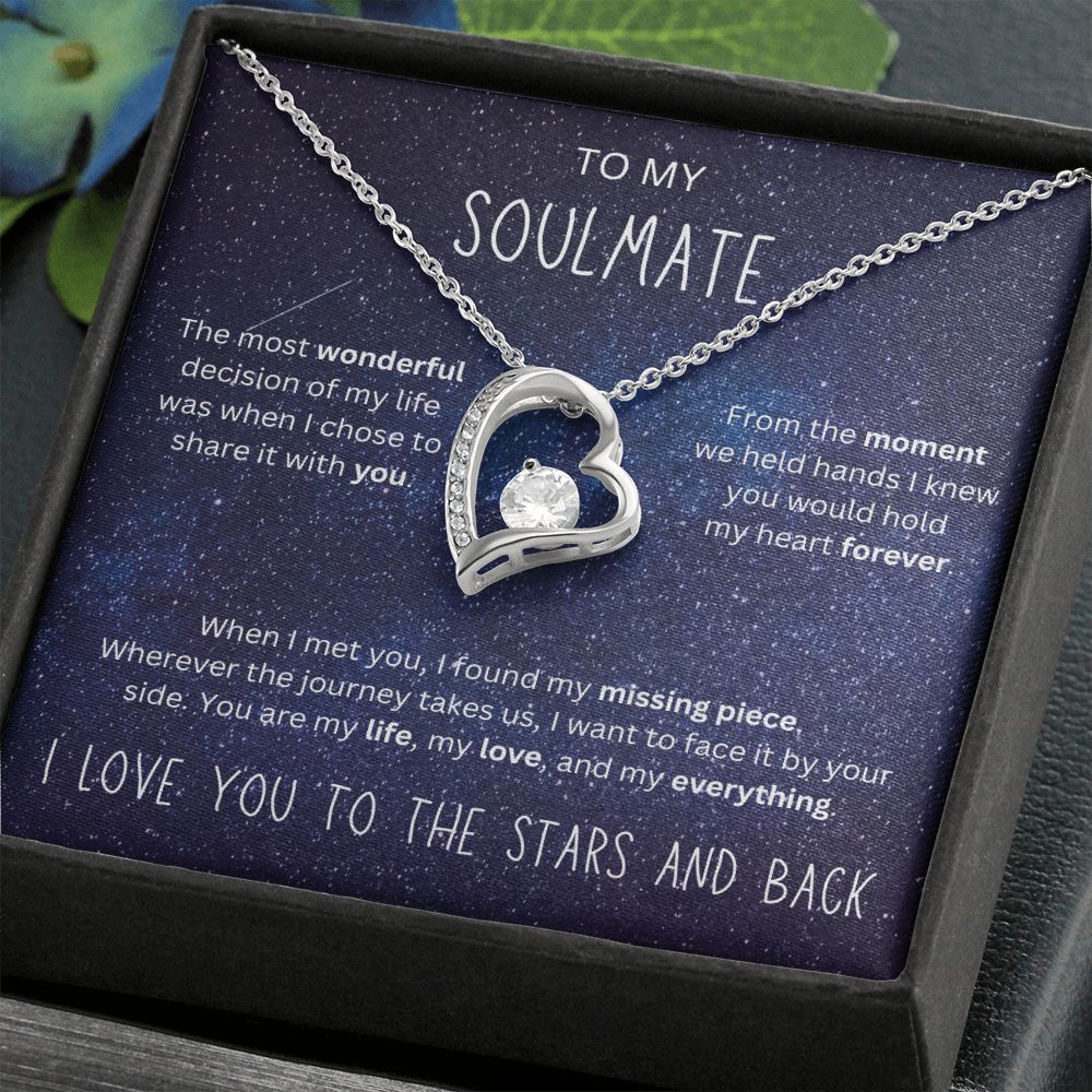 I Love You To the Stars and Back - To My Soulmate Heart Necklace