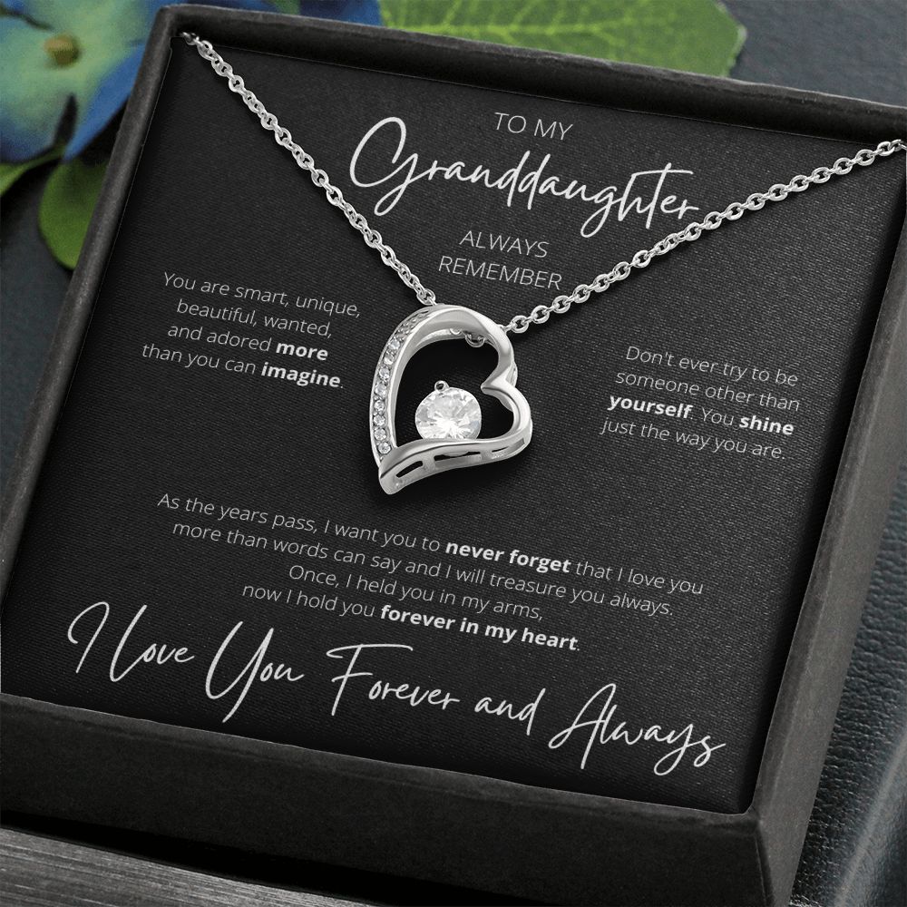 Forever In My Heart - Granddaughter Heart Necklace