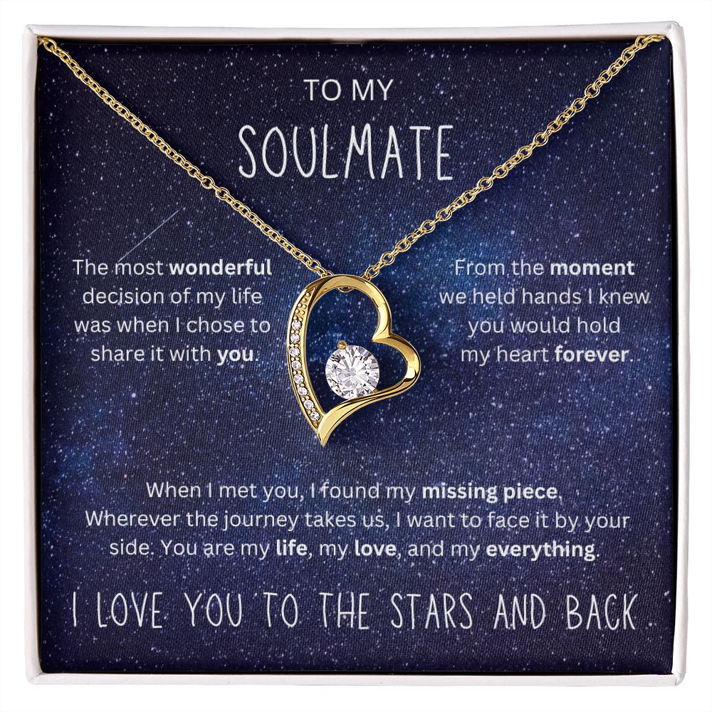 I Love You To the Stars and Back - To My Soulmate Heart Necklace
