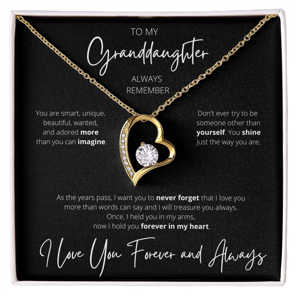 Forever In My Heart - Granddaughter Heart Necklace