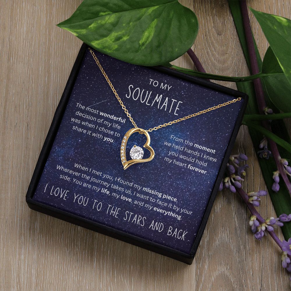 I Love You To the Stars and Back - To My Soulmate Heart Necklace