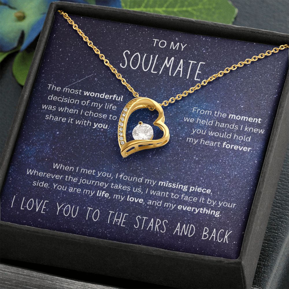 I Love You To the Stars and Back - To My Soulmate Heart Necklace
