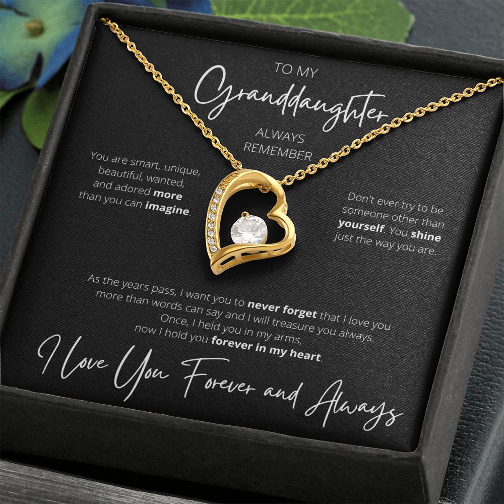 Forever In My Heart - Granddaughter Heart Necklace