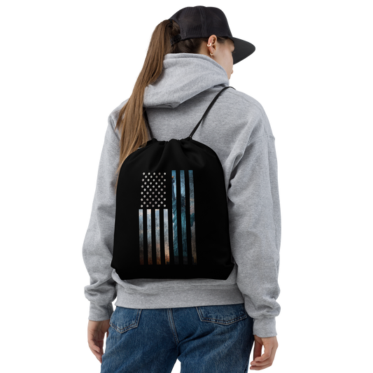 Liberty Rugged Flag Drawstring bag