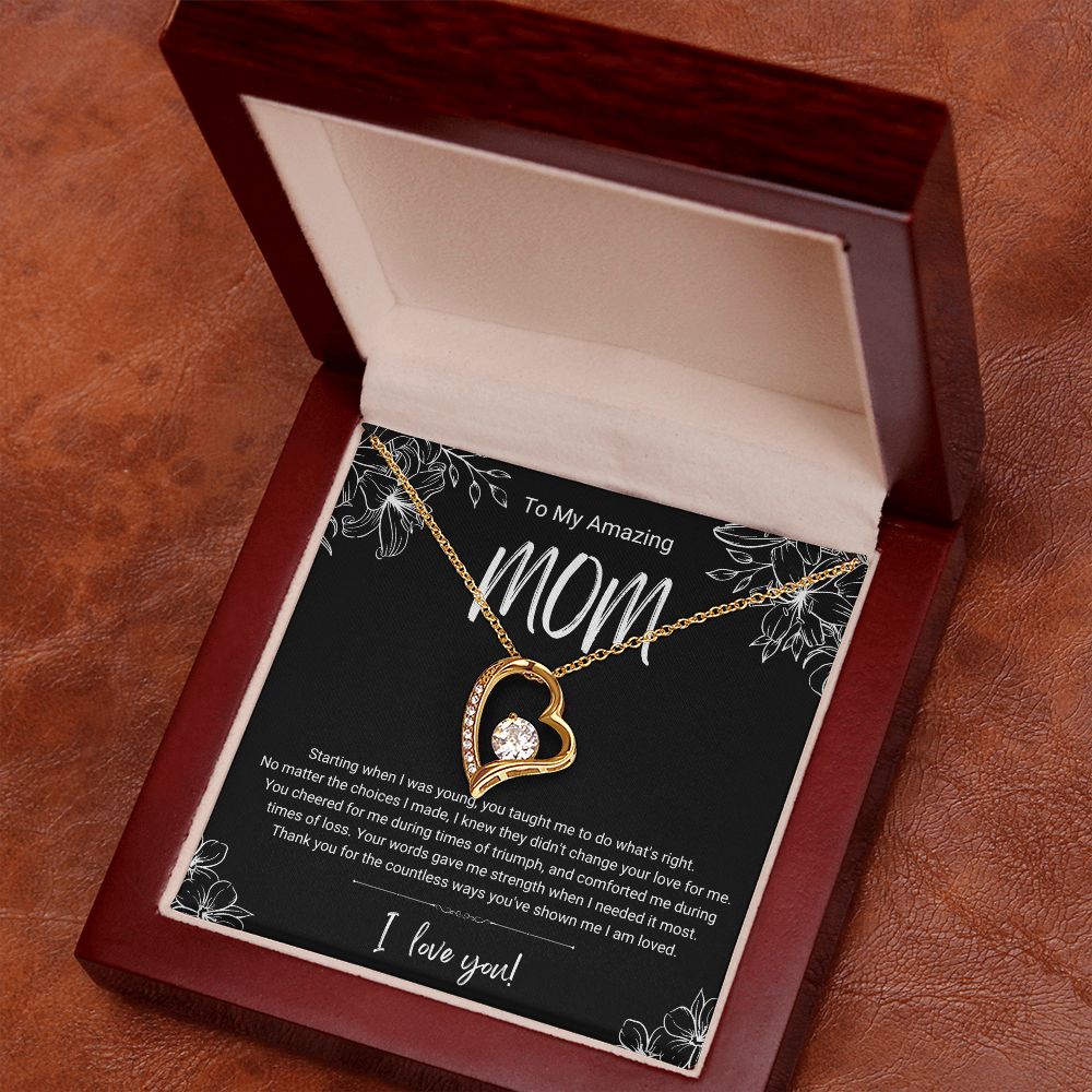 Triumph and Loss | Black & White | For Mom | Heart Necklace