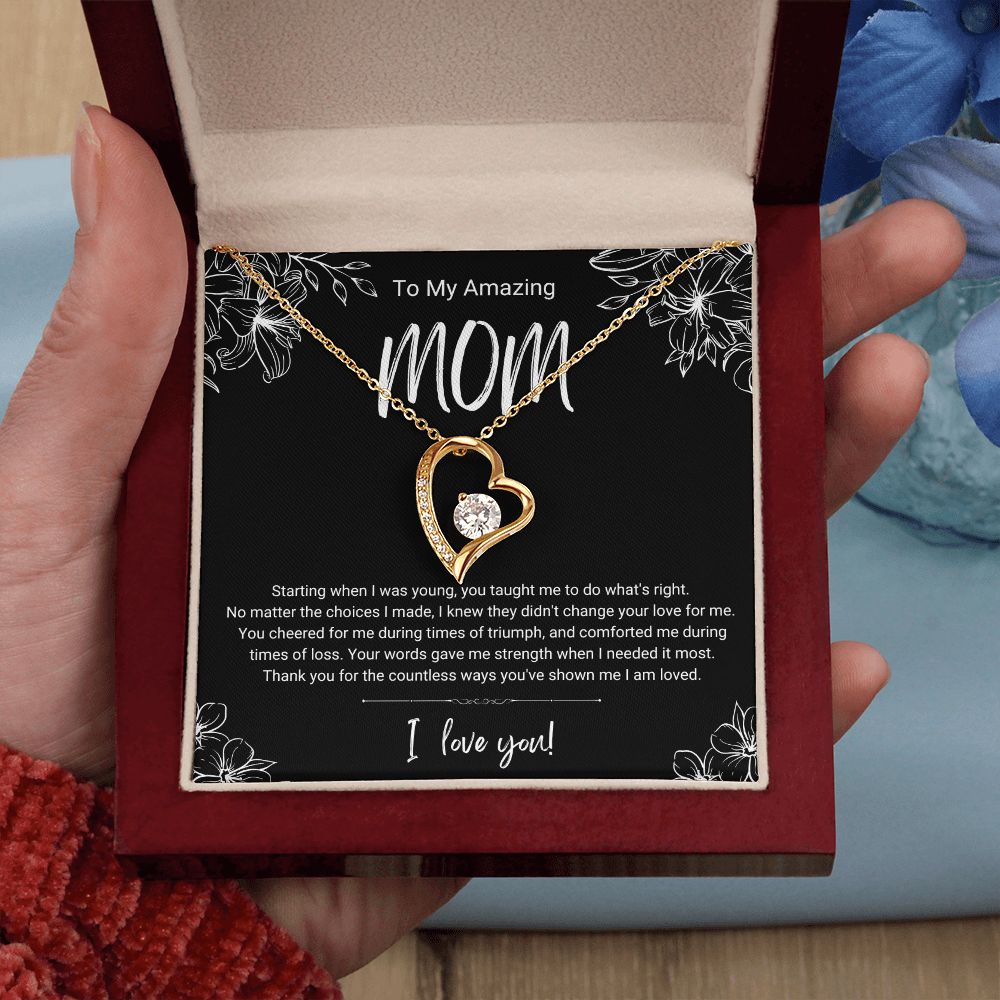 Triumph and Loss | Black & White | For Mom | Heart Necklace