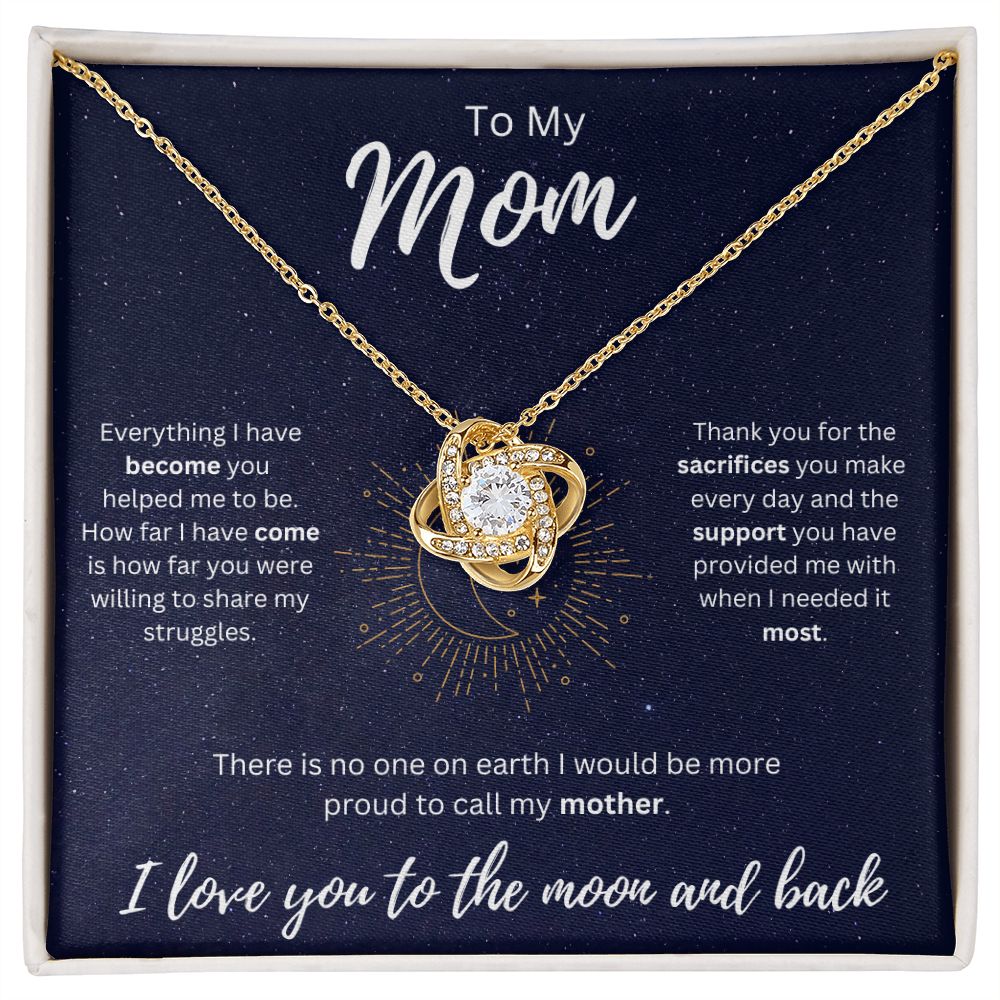 Moon and Back | For Mom Love Knot Necklace