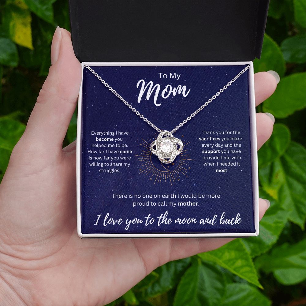 Moon and Back | For Mom Love Knot Necklace