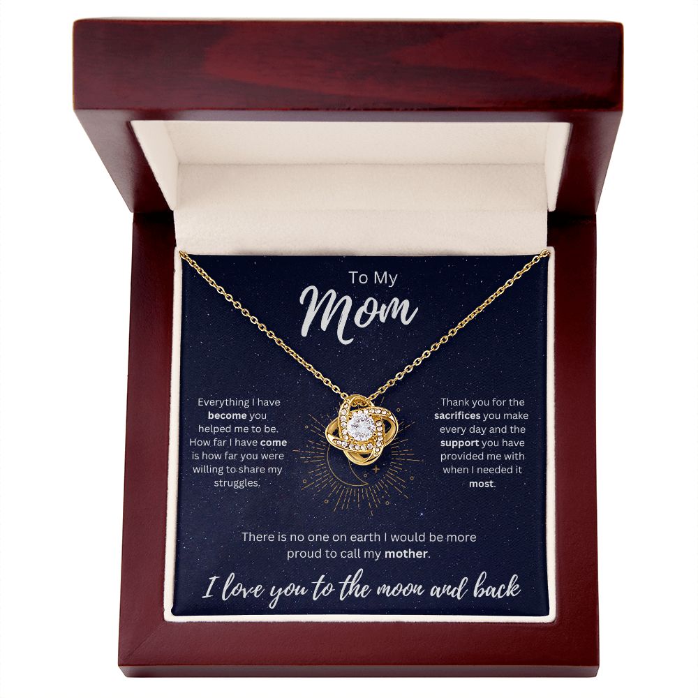Moon and Back | For Mom Love Knot Necklace