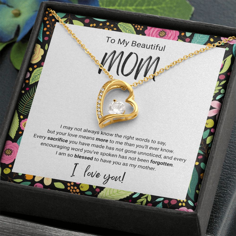 The Right Words | For Mom | Heart Necklace