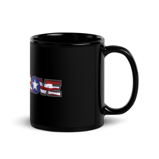 Love Black Glossy Mug