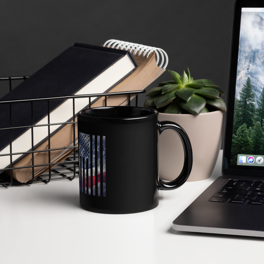 Rugged Flag Black Glossy Mug