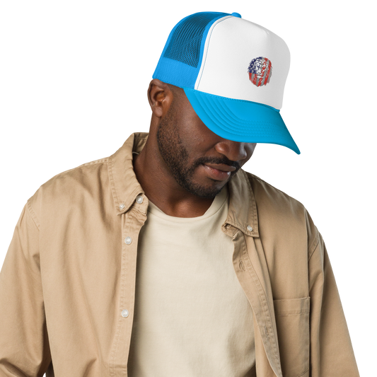 Patriotic Lion Foam trucker hat