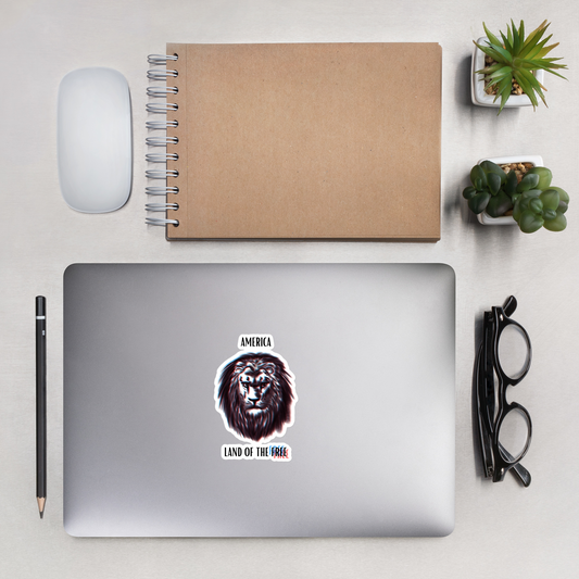 Patriotic Lion Bubble-free sticker