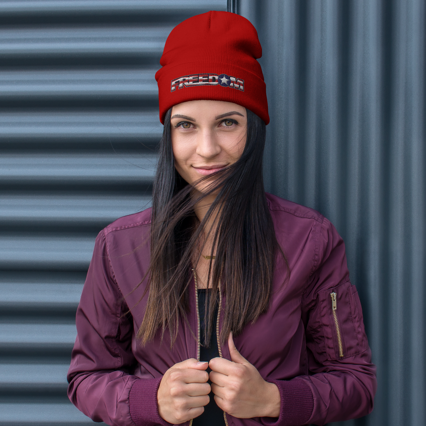 Freedom Embroidered Beanie