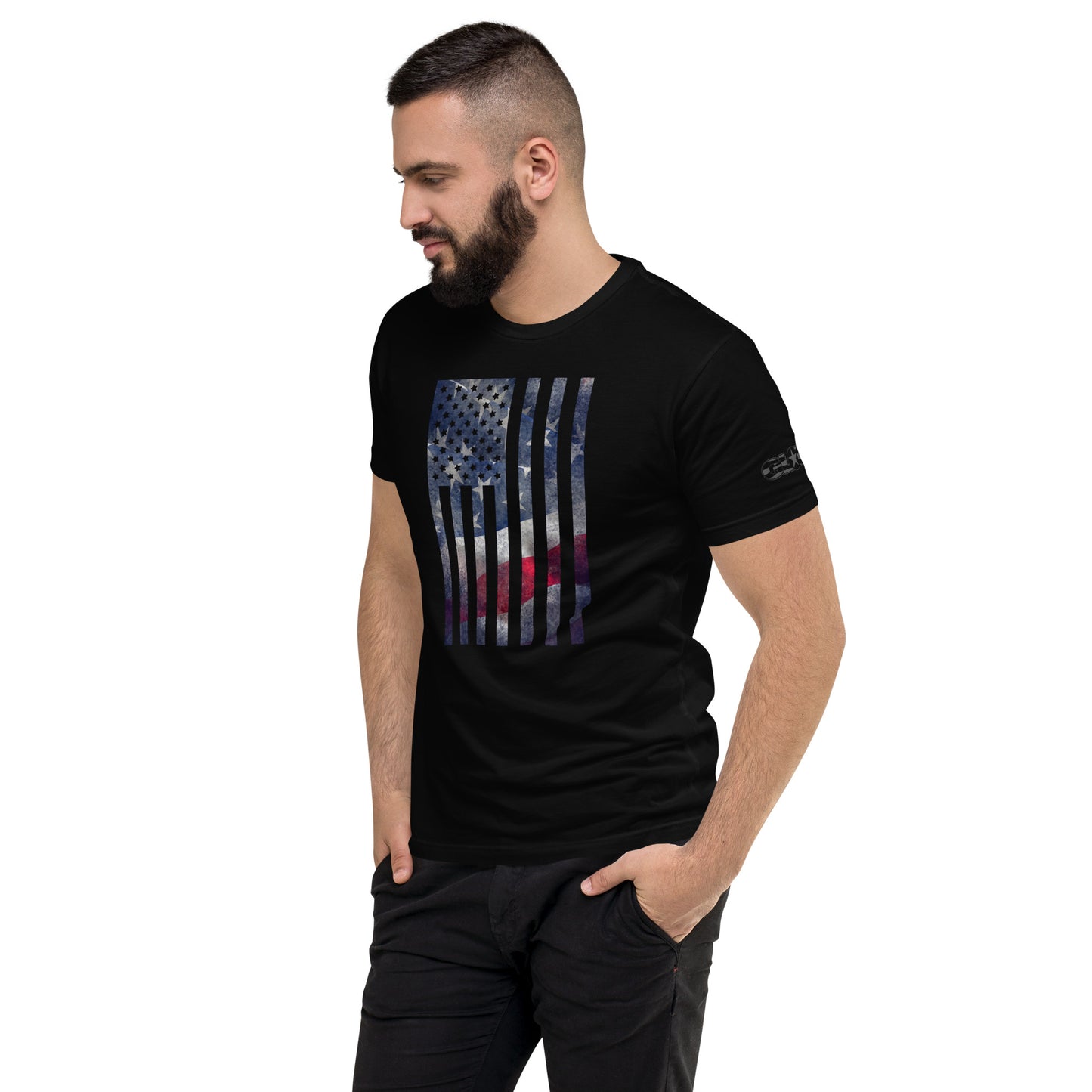 Rugged Flag Men's Fitted T-shirt
