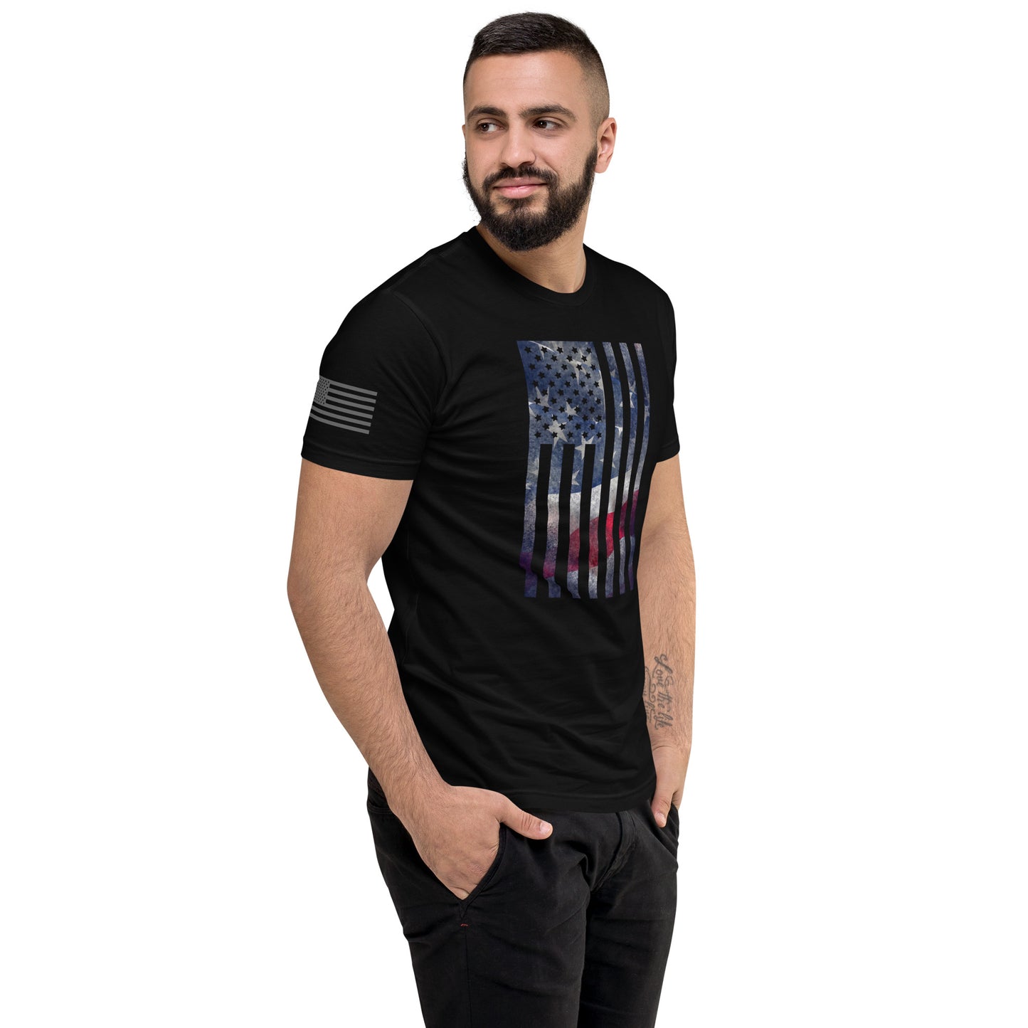 Rugged Flag Men's Fitted T-shirt