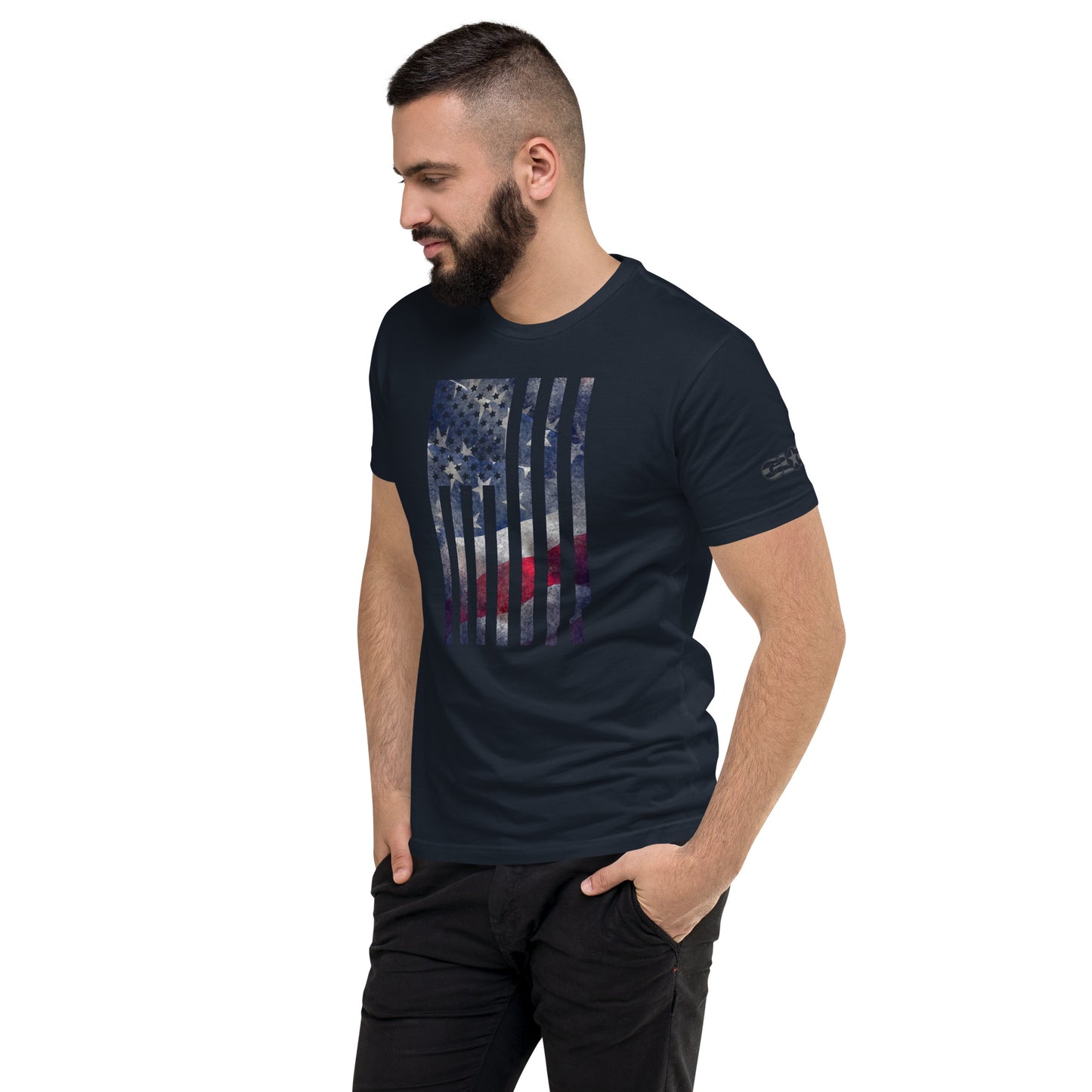 Rugged Flag Men's Fitted T-shirt