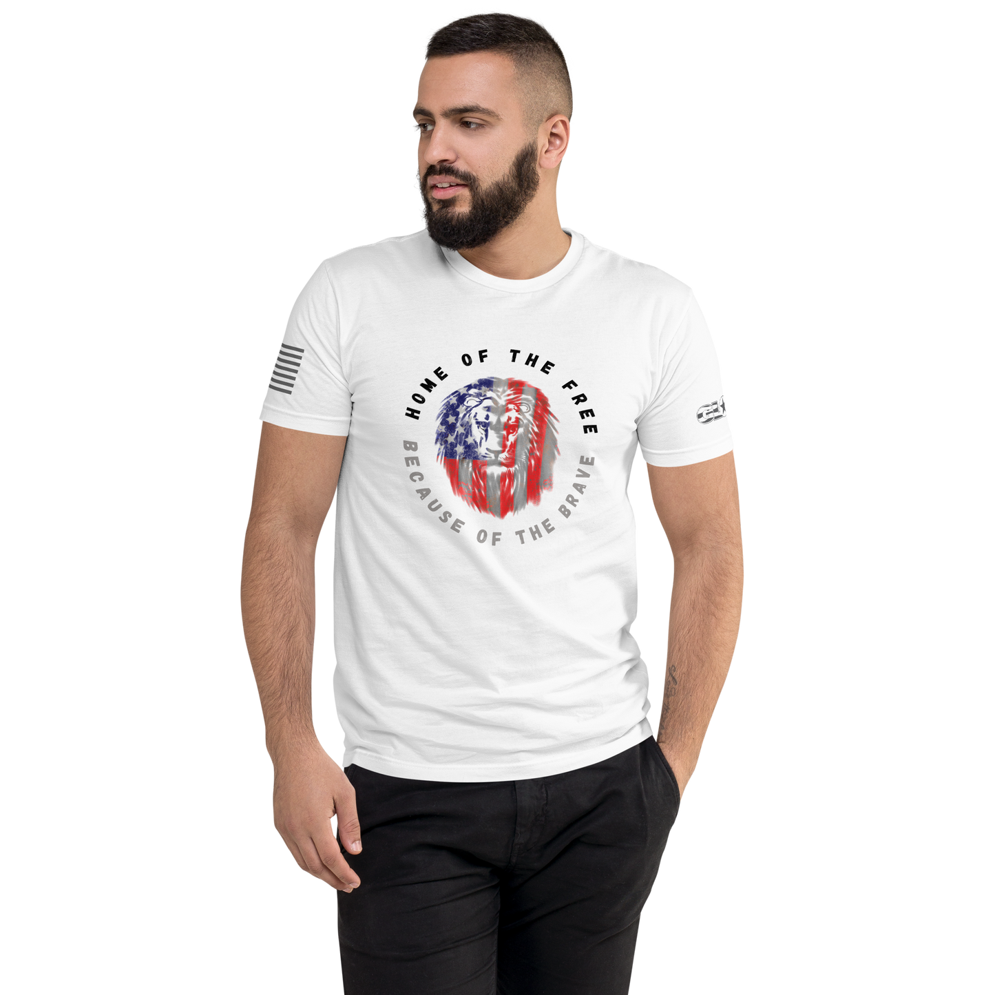Patriotic Lion Men's Fitted T-shirt