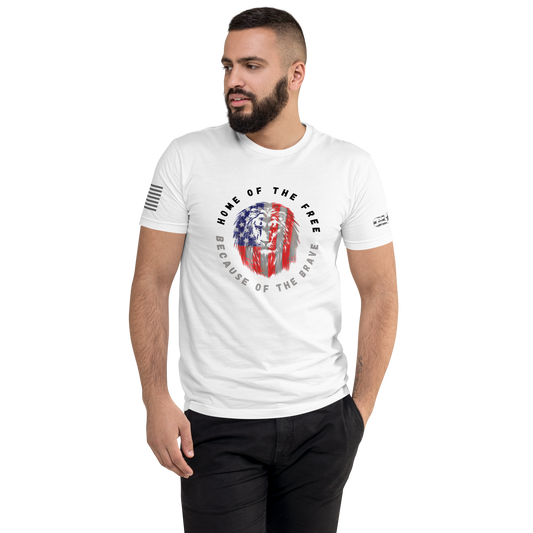 Patriotic Lion Men's Fitted T-shirt