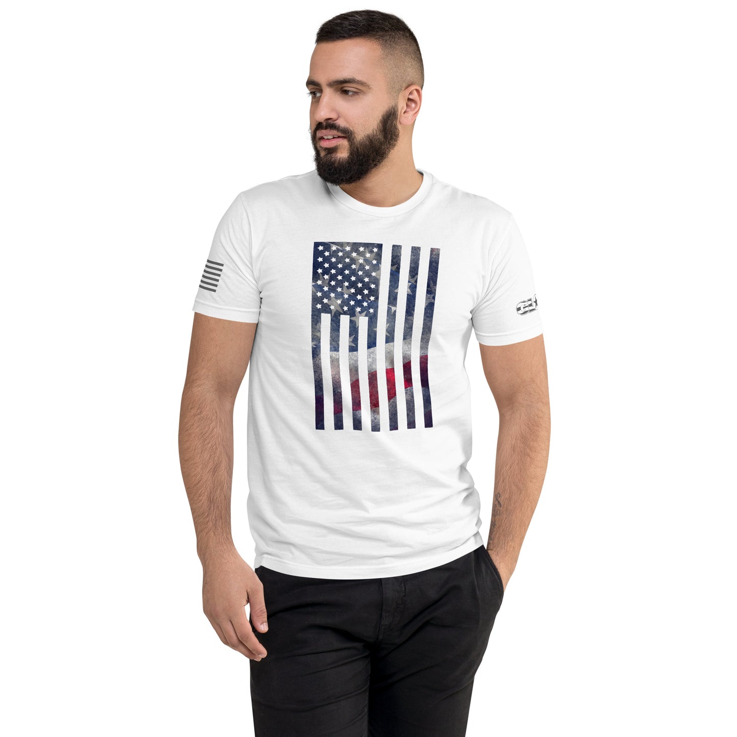 Rugged Flag Men's Fitted T-shirt