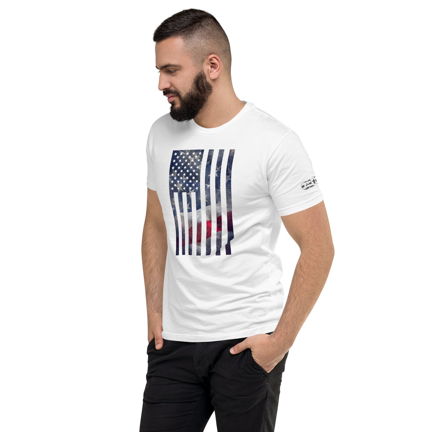 Rugged Flag Men's Fitted T-shirt