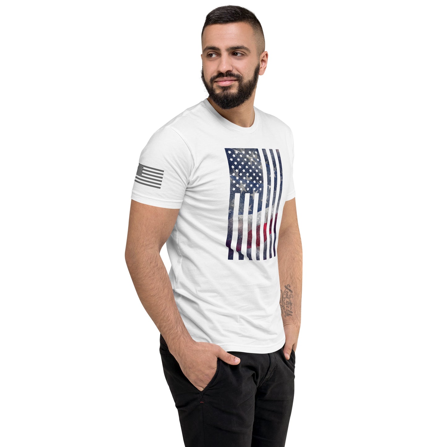 Rugged Flag Men's Fitted T-shirt