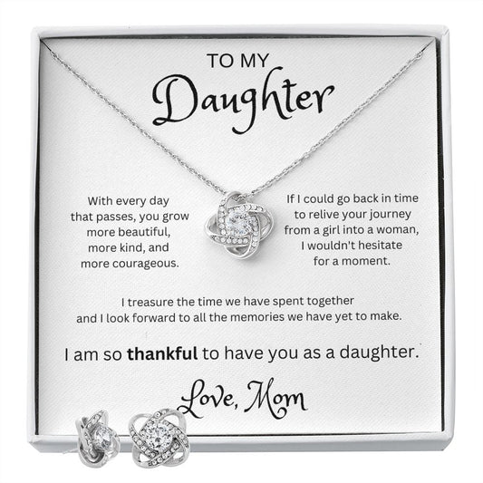 Treasured Times - To My Daughter Love Knot Necklace From Mom
