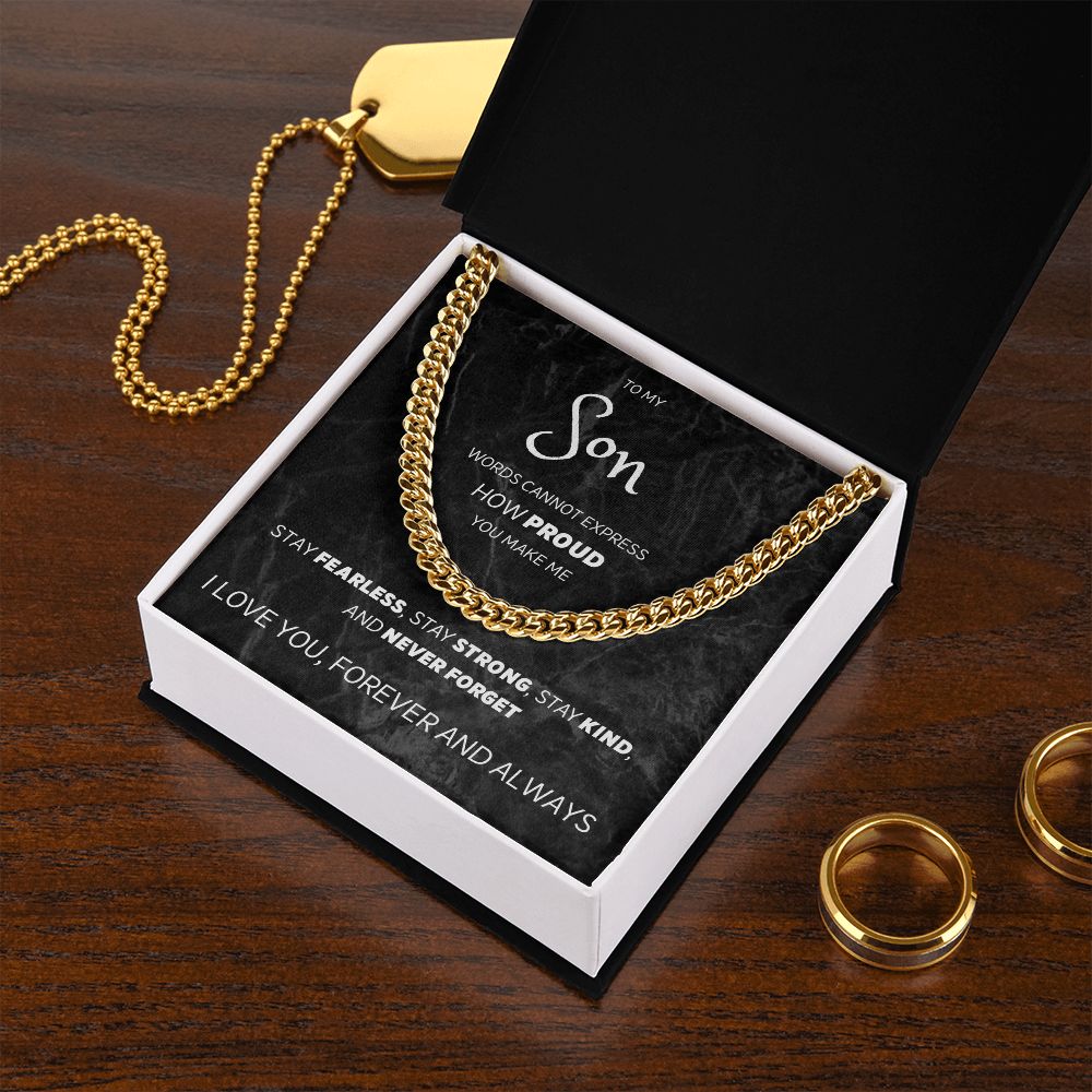 Stay Fearless - Cuban Link Chain Necklace For Son