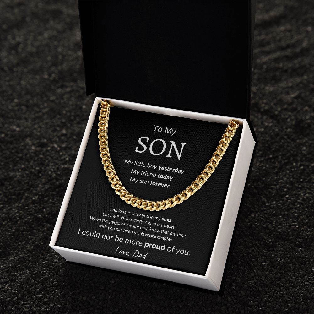 Son Forever - Cuban Link Chain Necklace Gift For Son From Dad