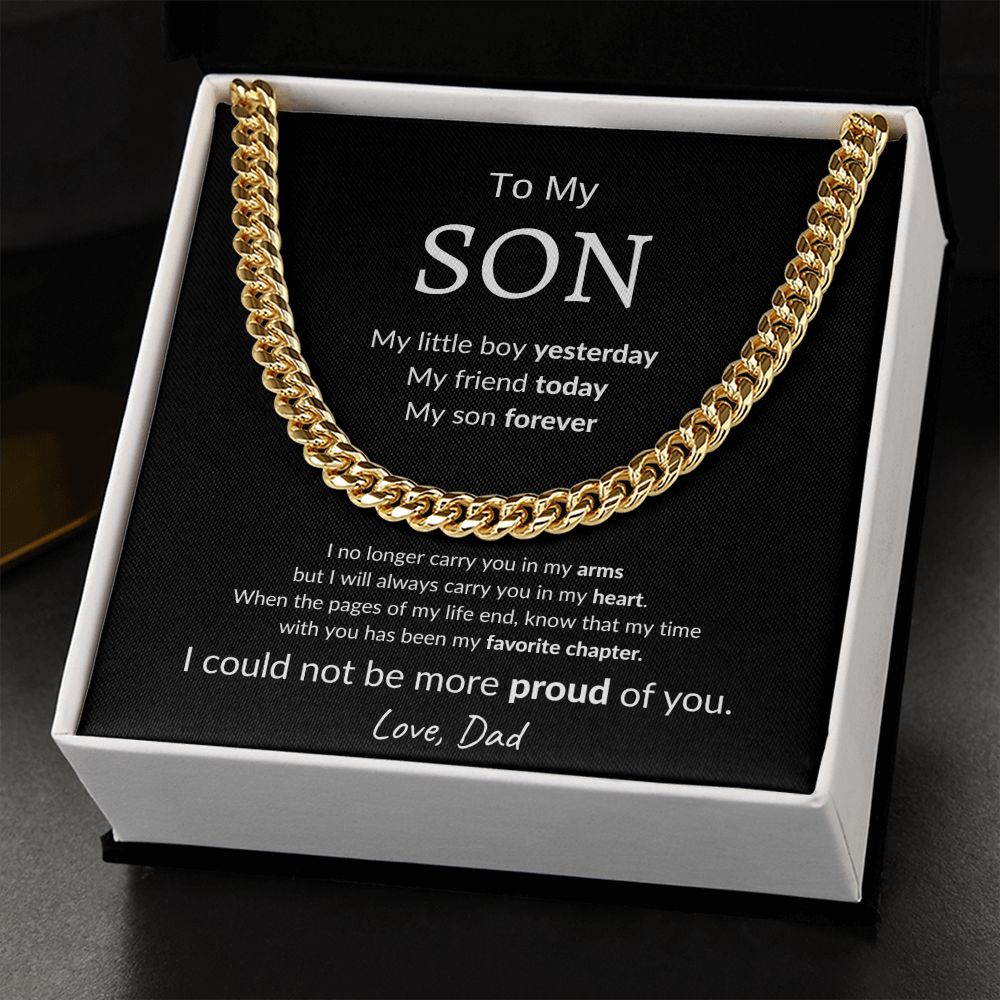 Son Forever - Cuban Link Chain Necklace Gift For Son From Dad
