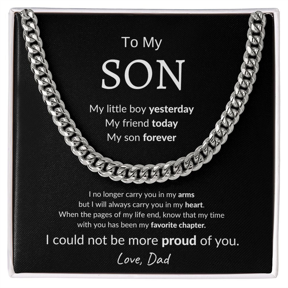 Son Forever - Cuban Link Chain Necklace Gift For Son From Dad