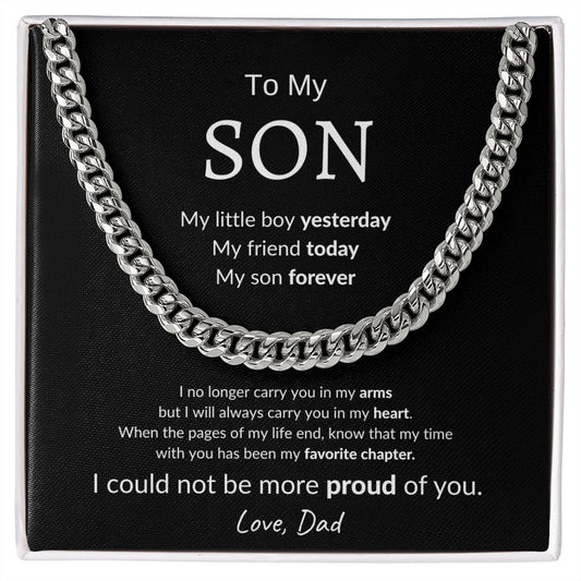 Son Forever - Cuban Link Chain Necklace Gift For Son From Dad
