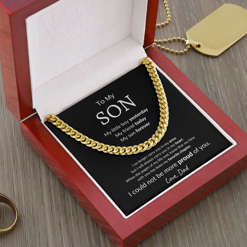 Son Forever - Cuban Link Chain Necklace Gift For Son From Dad