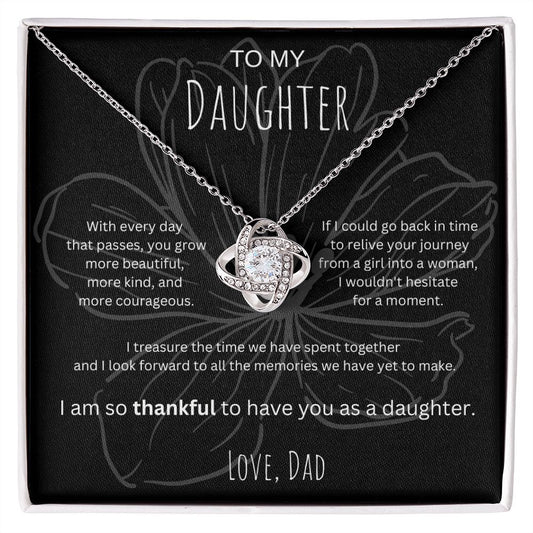 Treasured Times - To My Daughter Love Knot Necklace From Dad With Background