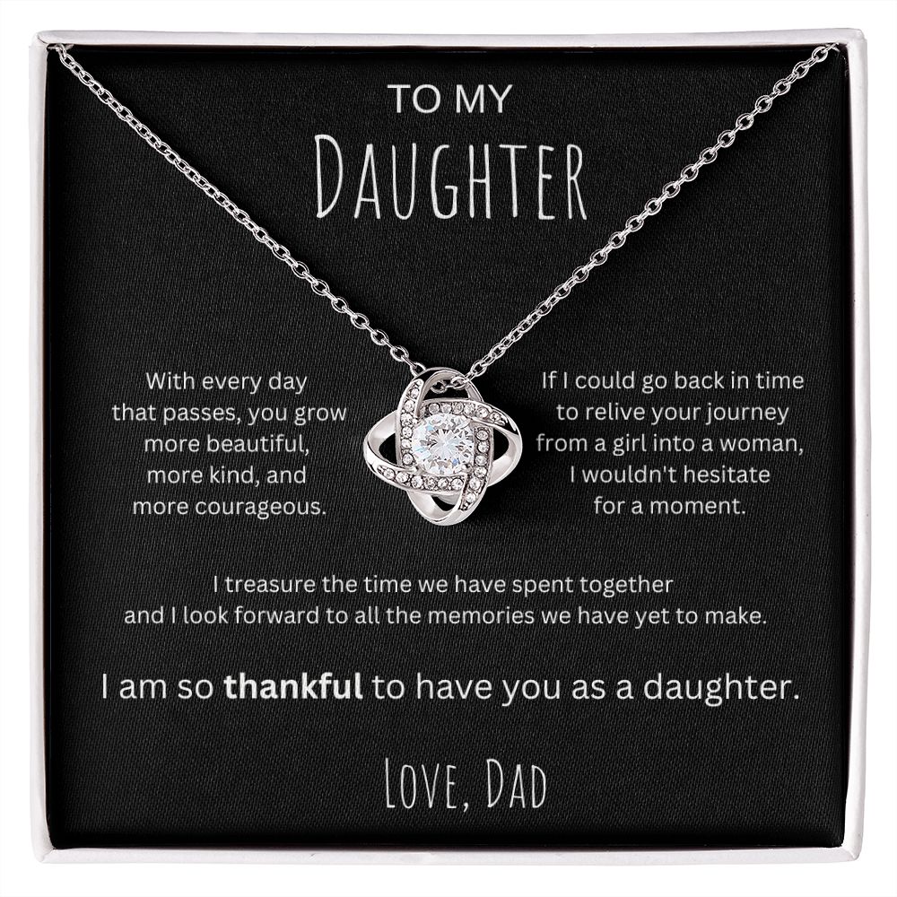 Treasured Times - To My Daughter Love Knot Necklace From Dad