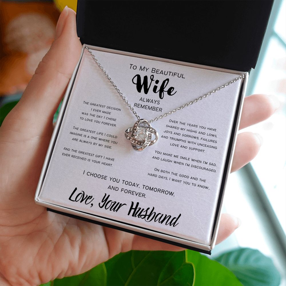 The Greatest Gift | To My Wife | Love Knot Necklace