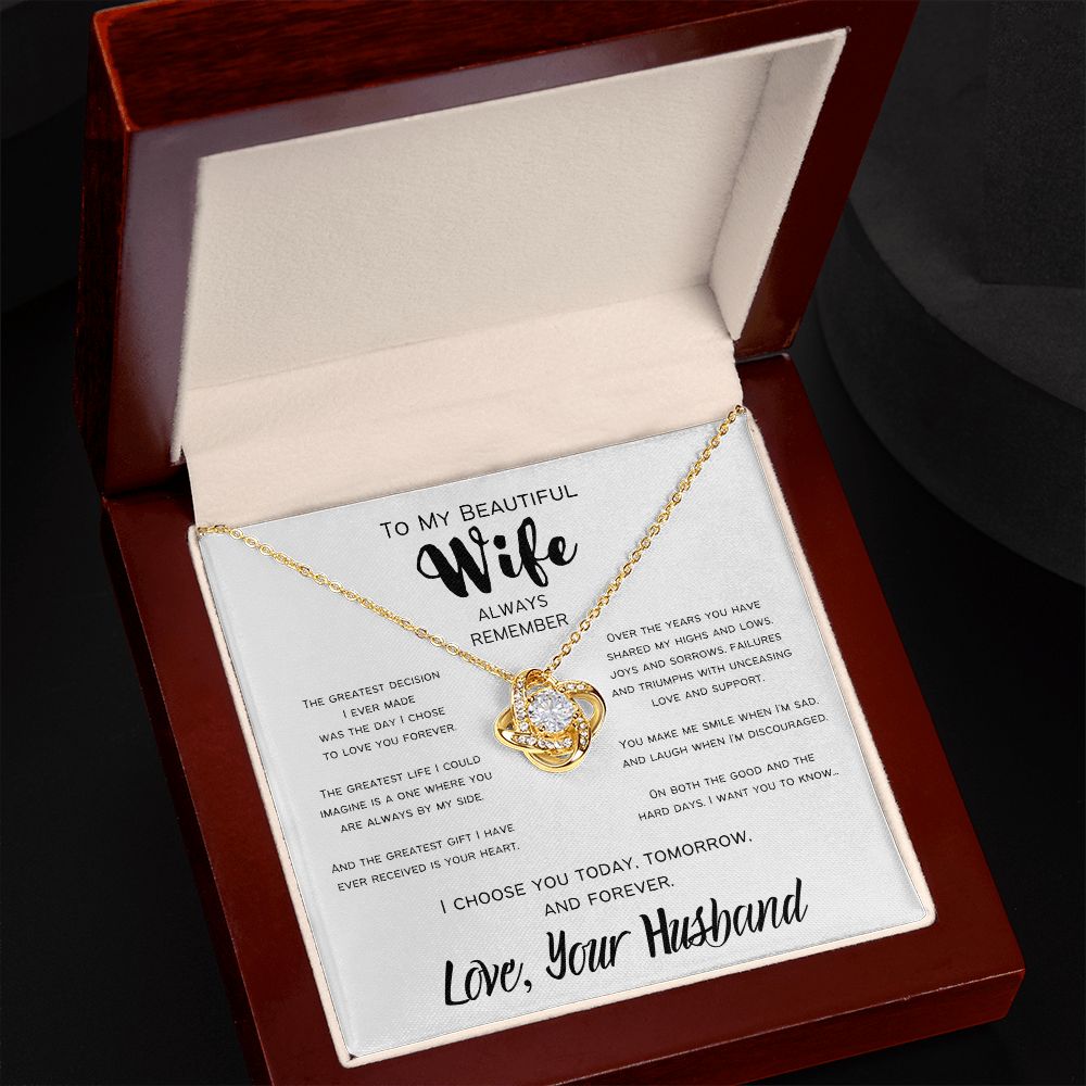 The Greatest Gift | To My Wife | Love Knot Necklace