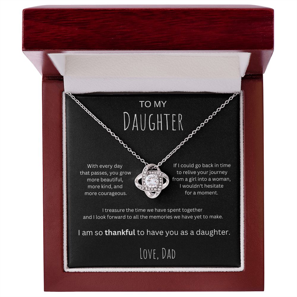 Treasured Times - To My Daughter Love Knot Necklace From Dad