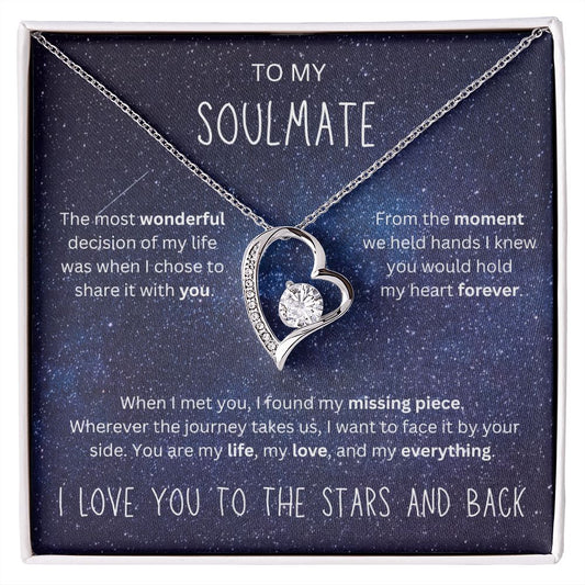 I Love You To the Stars and Back - To My Soulmate Heart Necklace