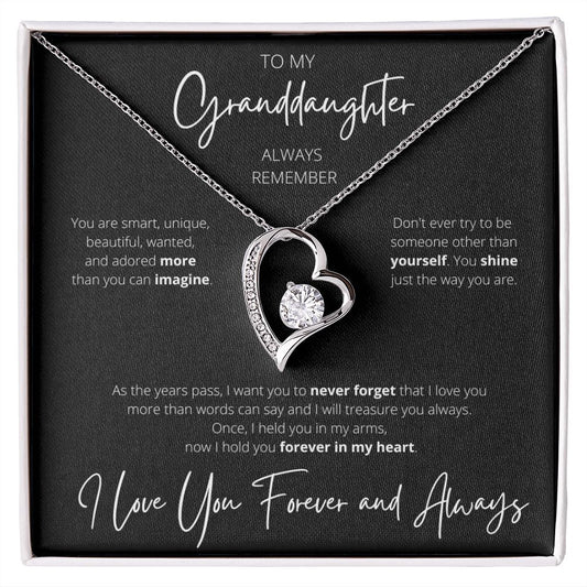 Forever In My Heart - Granddaughter Heart Necklace