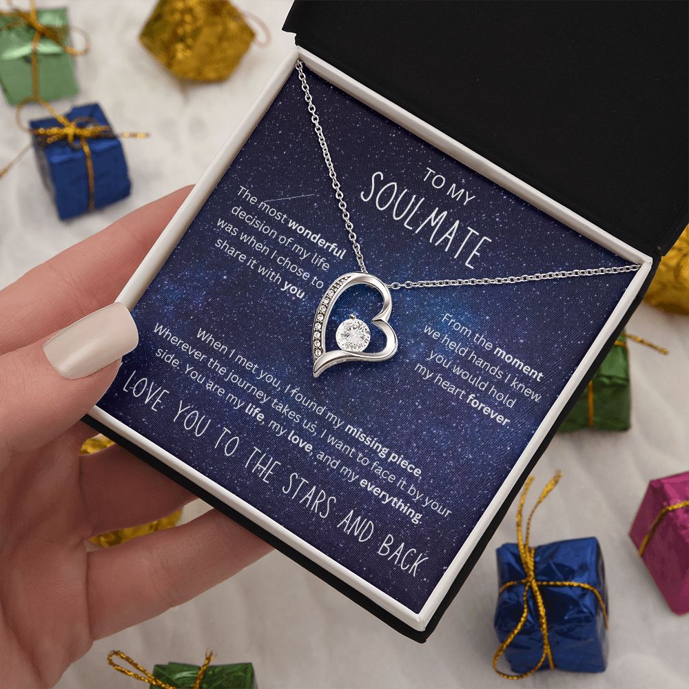 I Love You To the Stars and Back - To My Soulmate Heart Necklace
